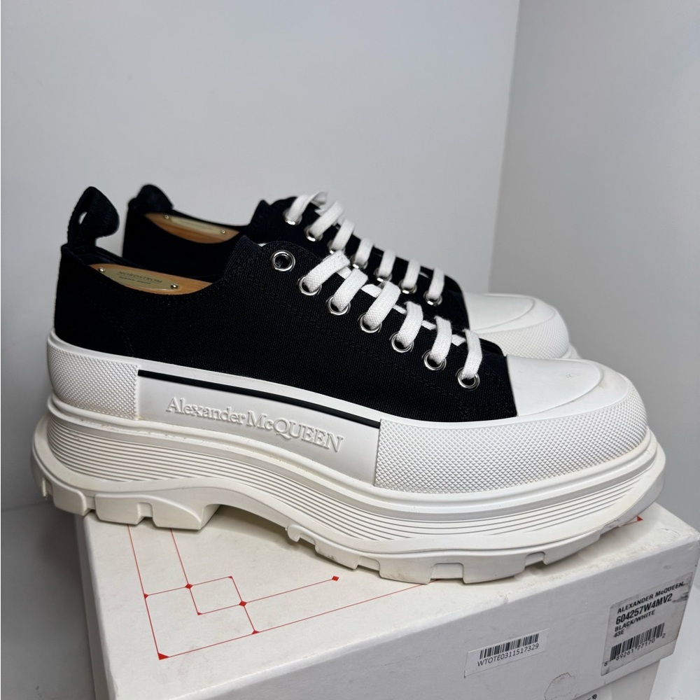 Alexander McQueen Black and White Platform Sneakers